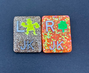 Leprechaun and Shamrock Rectangle Xray Markers, With Initials, Glitter, St Patricks Day, Irish