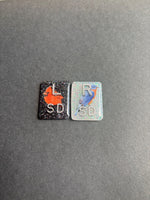 Bird Xray Markers, With 2 or 3 Initials, Rectangle, Glitter, Cardinal, Bluebird