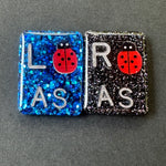 Lady Bug Xray Markers, With 2 or 3 Initials, Glitter