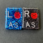 Lady Bug Xray Markers, With 2 or 3 Initials, Glitter