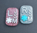 White & blue snowflake Xray Markers, With 2 or 3 Initials, snowflake Winter Xray Markers