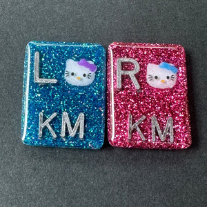 Cute hello Kitty Xray Markers, Rectangle, Glitter, Cat X-ray Markers, With 2 or 3 Initials