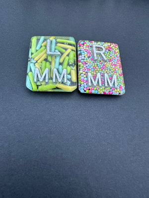 Sprinkle Xray Markers, Rectangle, 2 or 3 Initials, Cute, Fun, Easter, spring