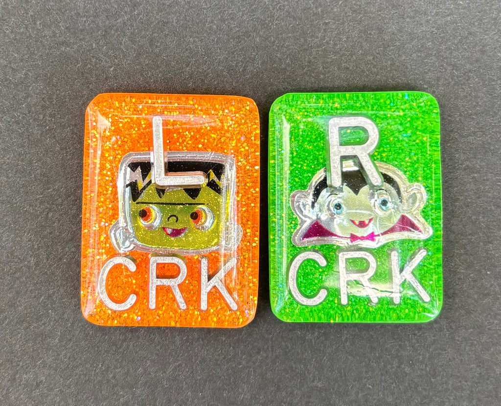 frankenstein and dracula X-ray Markers, With 2 or 3 Initials, Large Rectangle, Halloween, spooky