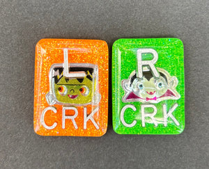 frankenstein and dracula X-ray Markers, With 2 or 3 Initials, Large Rectangle, Halloween, spooky