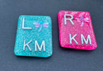 Dragon fly X-ray Markers, With 2 or 3 Initials, Rectangle, Glitter