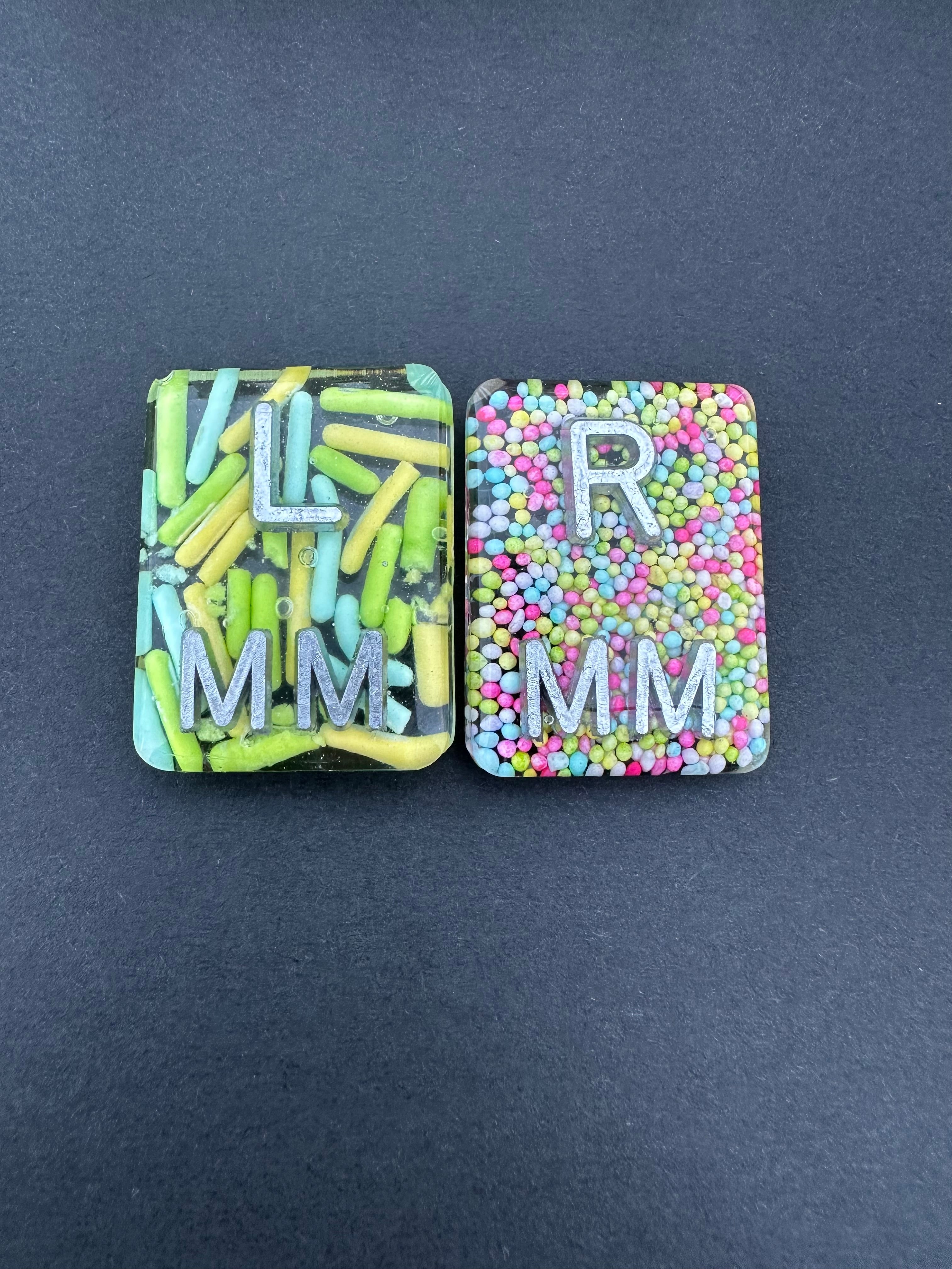 Sprinkle Xray Markers, Rectangle, 2 or 3 Initials, Cute, Fun, Easter, spring