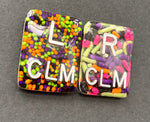 Halloween Sprinkle Xray Markers, Rectangle, 2 or 3 Initials, Cute, Fun, Glitter