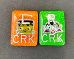 frankenstein and dracula X-ray Markers, With 2 or 3 Initials, Large Rectangle, Halloween, spooky