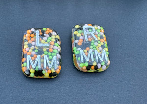 Sprinkle Xray Markers, Rectangle, 2 or 3 Initials, Cute, Fun, Halloween