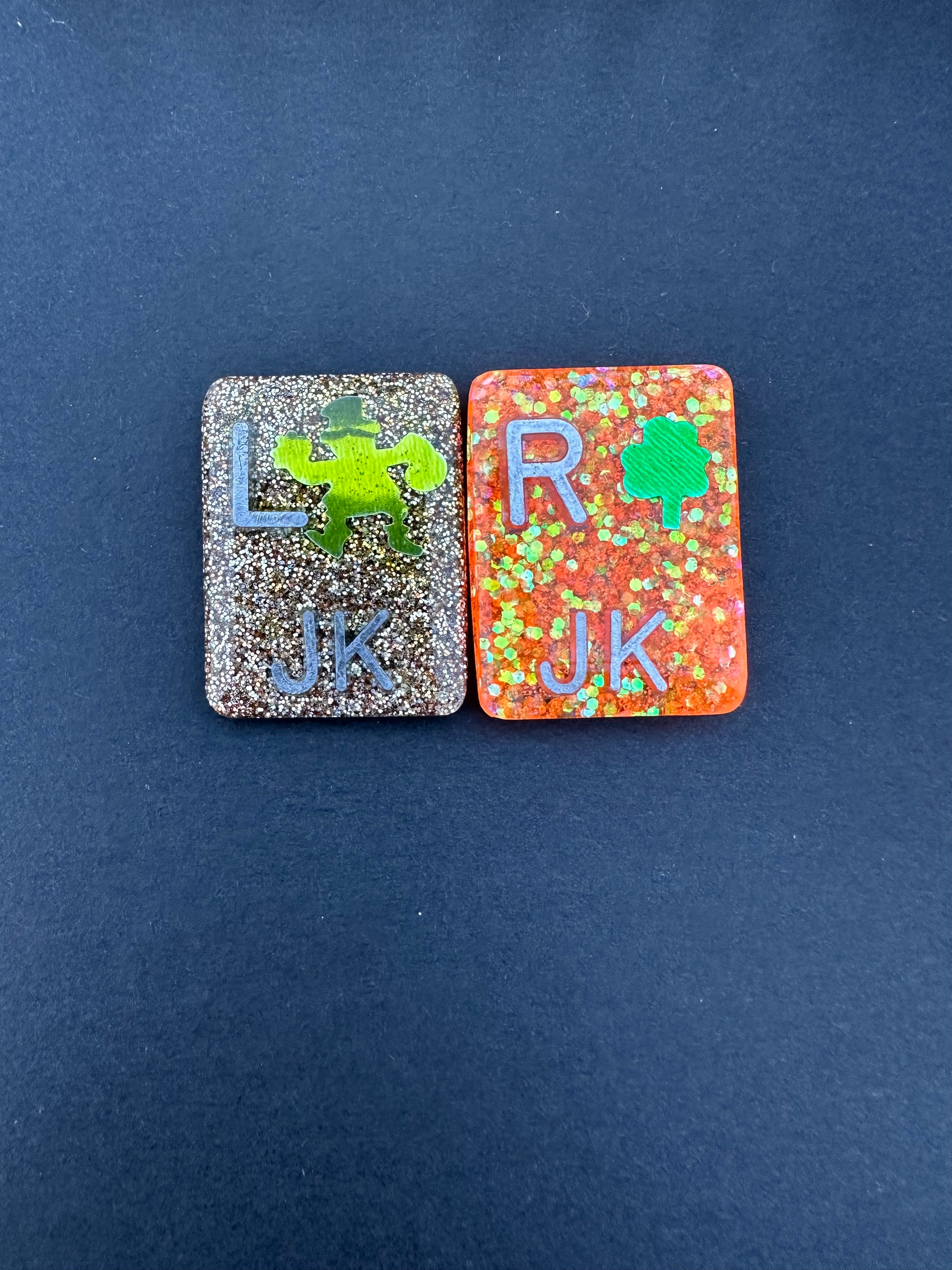 Leprechaun and Shamrock Rectangle Xray Markers, With Initials, Glitter, St Patricks Day, Irish