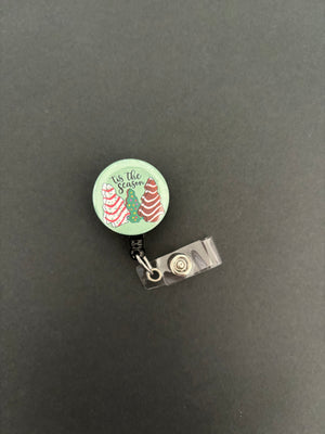 Christmas Tree Cakes Badge Holder, Retractable ID Badge Reel, Tis The Season, Little Debbie, Snack Cake, Cute, Gift