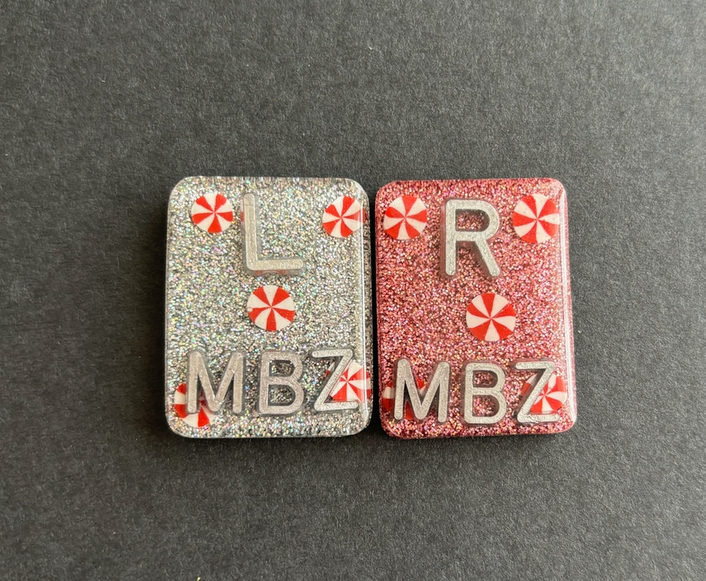 Peppermint Xray Markers, With 2 or 3 Initials, Christmas Xray Markers, Holiday Xray Markers