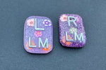 Hawaiian flowers Xray Markers, 2 or 3 Initials, flowers, summer, hawaiian Small Rectangle, Glitter