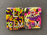 Halloween Sprinkle Xray Markers, Rectangle, 2 or 3 Initials, Cute, Fun, Glitter