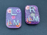 Hawaiian flowers Xray Markers, 2 or 3 Initials, flowers, summer, hawaiian Small Rectangle, Glitter