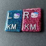 Cute hello Kitty Xray Markers, Rectangle, Glitter, Cat X-ray Markers, With 2 or 3 Initials