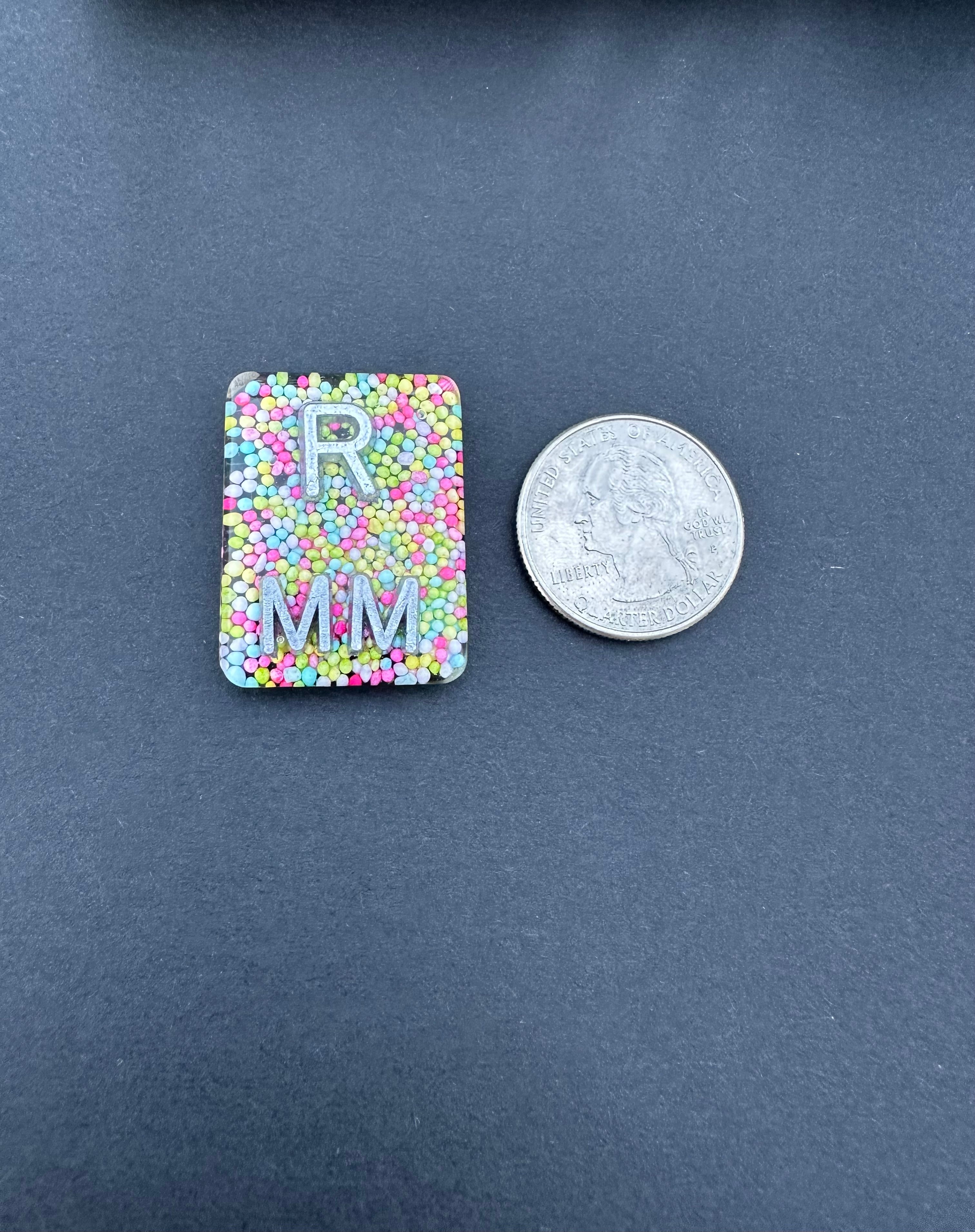 Sprinkle Xray Markers, Rectangle, 2 or 3 Initials, Cute, Fun, Easter, spring