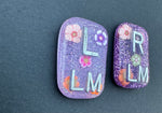 Hawaiian flowers Xray Markers, 2 or 3 Initials, flowers, summer, hawaiian Small Rectangle, Glitter