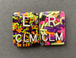 Halloween Sprinkle Xray Markers, Rectangle, 2 or 3 Initials, Cute, Fun, Glitter