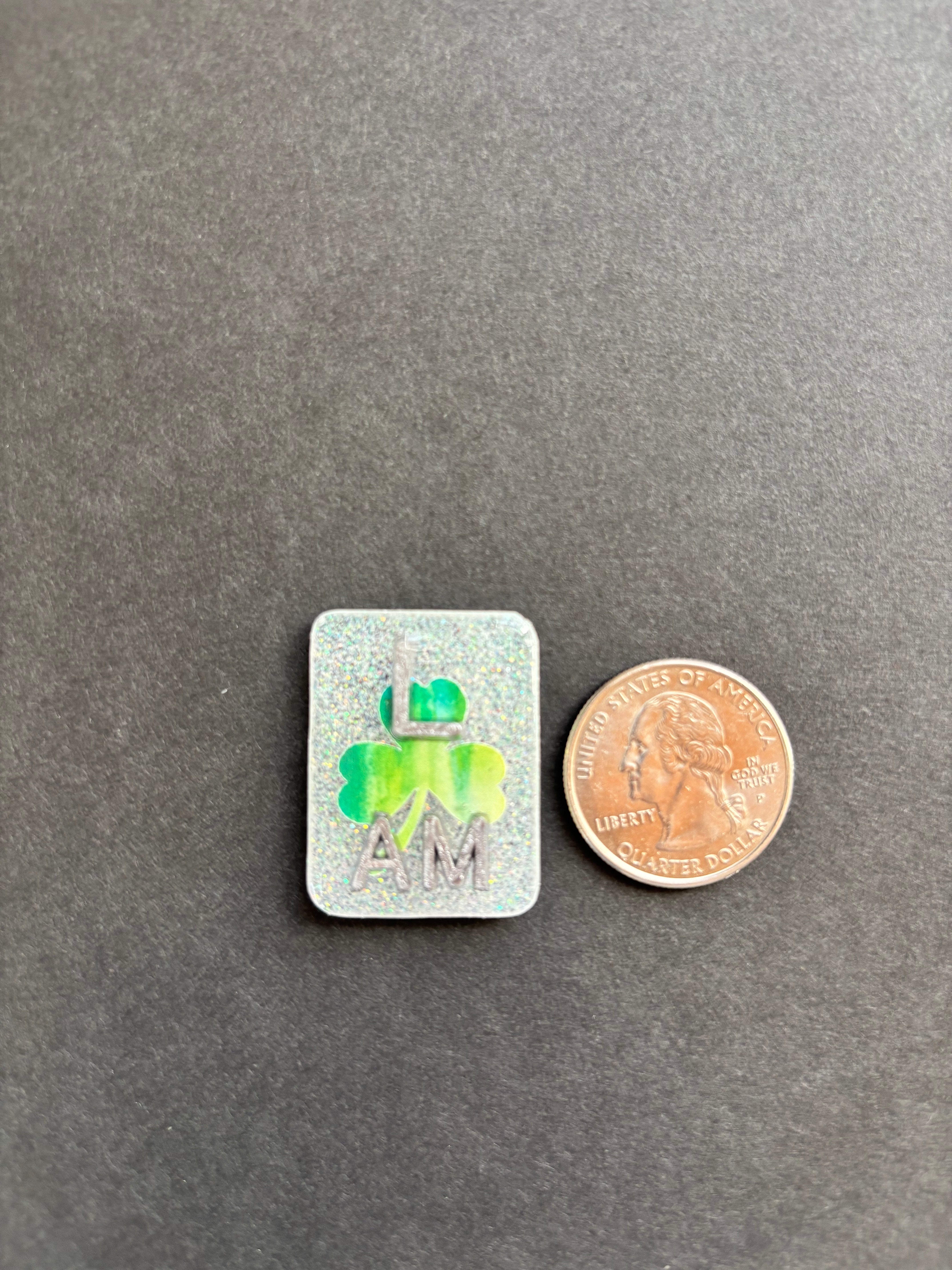 St. Patrick's Day Xray Markers, Rectangle, With Initials, Glitter, St Patricks Day, Irish, Shamrock, Leprechaun, Top Hat