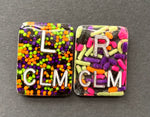 Halloween Sprinkle Xray Markers, Rectangle, 2 or 3 Initials, Cute, Fun, Glitter