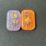 Tweety Bird X-ray Markers, 2 or 3 Initials, cute, tweety, bird, Small Rectangle, Glitter