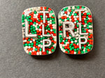 Christmas Sprinkle Xray Markers, Rectangle, 2 or 3 Initials, Cute, Fun, Christmas