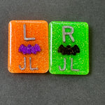 Halloween Bat Xray Markers, With 2 or 3 Initials, Large Rectangle, Halloween, Autumn, purple, Black, Glitter