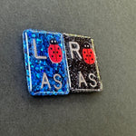 Lady Bug Xray Markers, With 2 or 3 Initials, Glitter