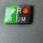 Ghost & Pumpkin Xray Markers, With 2 or 3 Initials, Large Rectangle, Pumpkin, Halloween, Autumn, Orange, white, Glitter