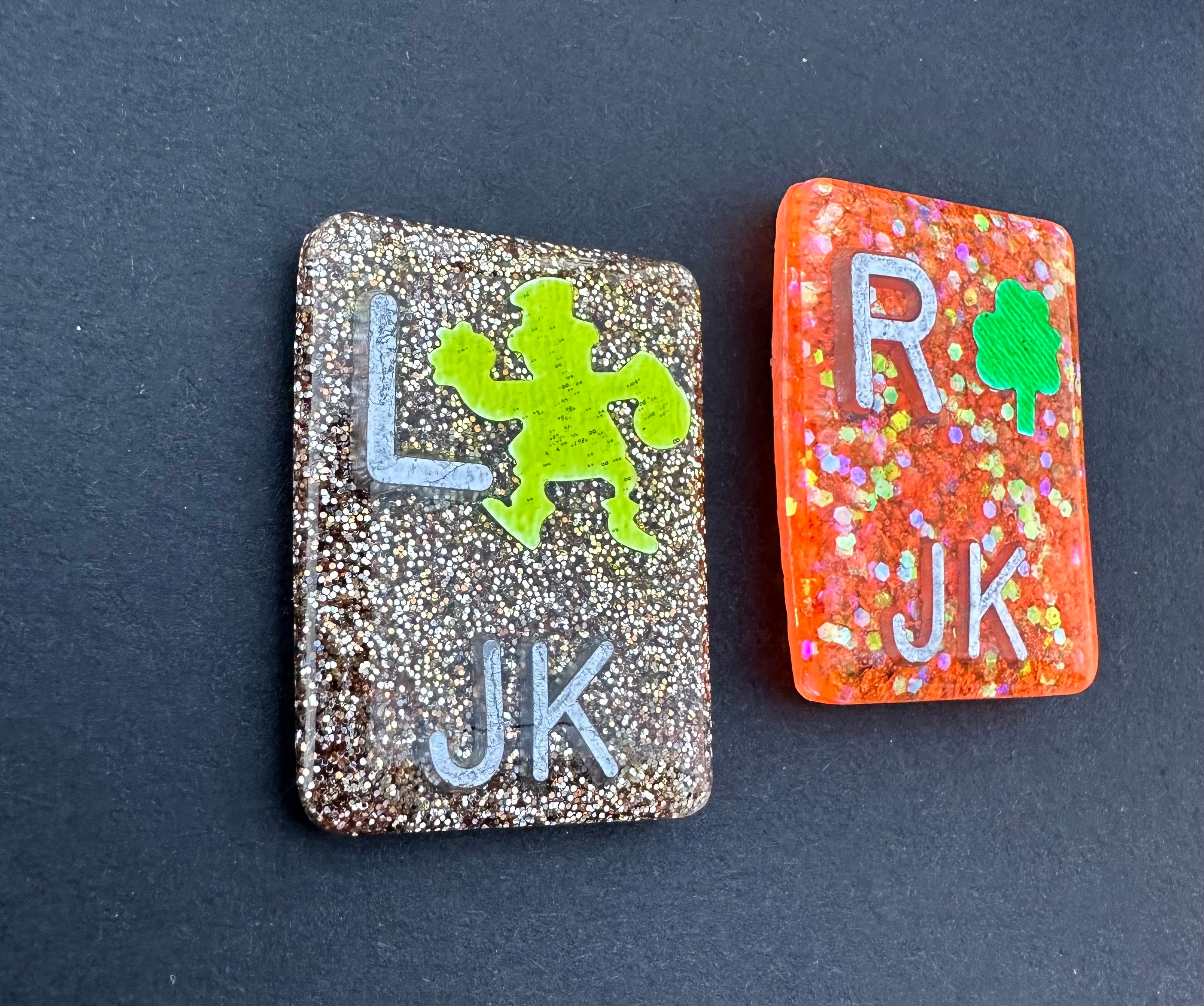 Leprechaun and Shamrock Rectangle Xray Markers, With Initials, Glitter, St Patricks Day, Irish