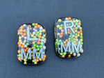 Sprinkle Xray Markers, Rectangle, 2 or 3 Initials, Cute, Fun, Halloween