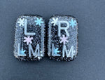 Scattered Snowflake Xray Markers, With 2 or 3 Initials, Winter Xray Markers