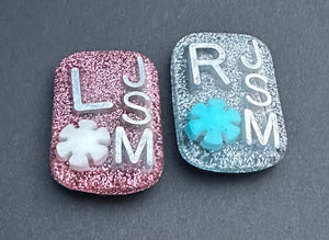 White & blue snowflake Xray Markers, With 2 or 3 Initials, snowflake Winter Xray Markers