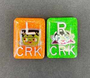 frankenstein and dracula X-ray Markers, With 2 or 3 Initials, Large Rectangle, Halloween, spooky