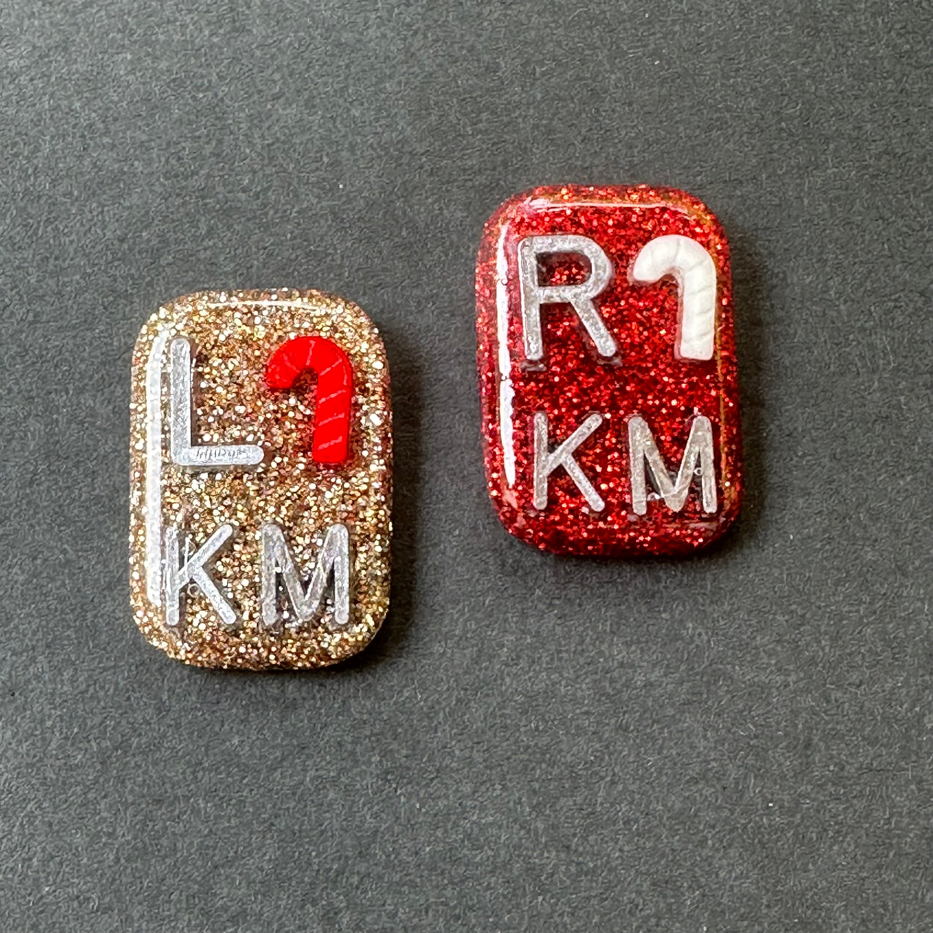 Candy Cane Xray Markers, With 2 or 3 Initials, Christmas Xray Markers, Holiday Xray Markers, Small Rectangle