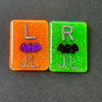 Halloween Bat Xray Markers, With 2 or 3 Initials, Large Rectangle, Halloween, Autumn, purple, Black, Glitter