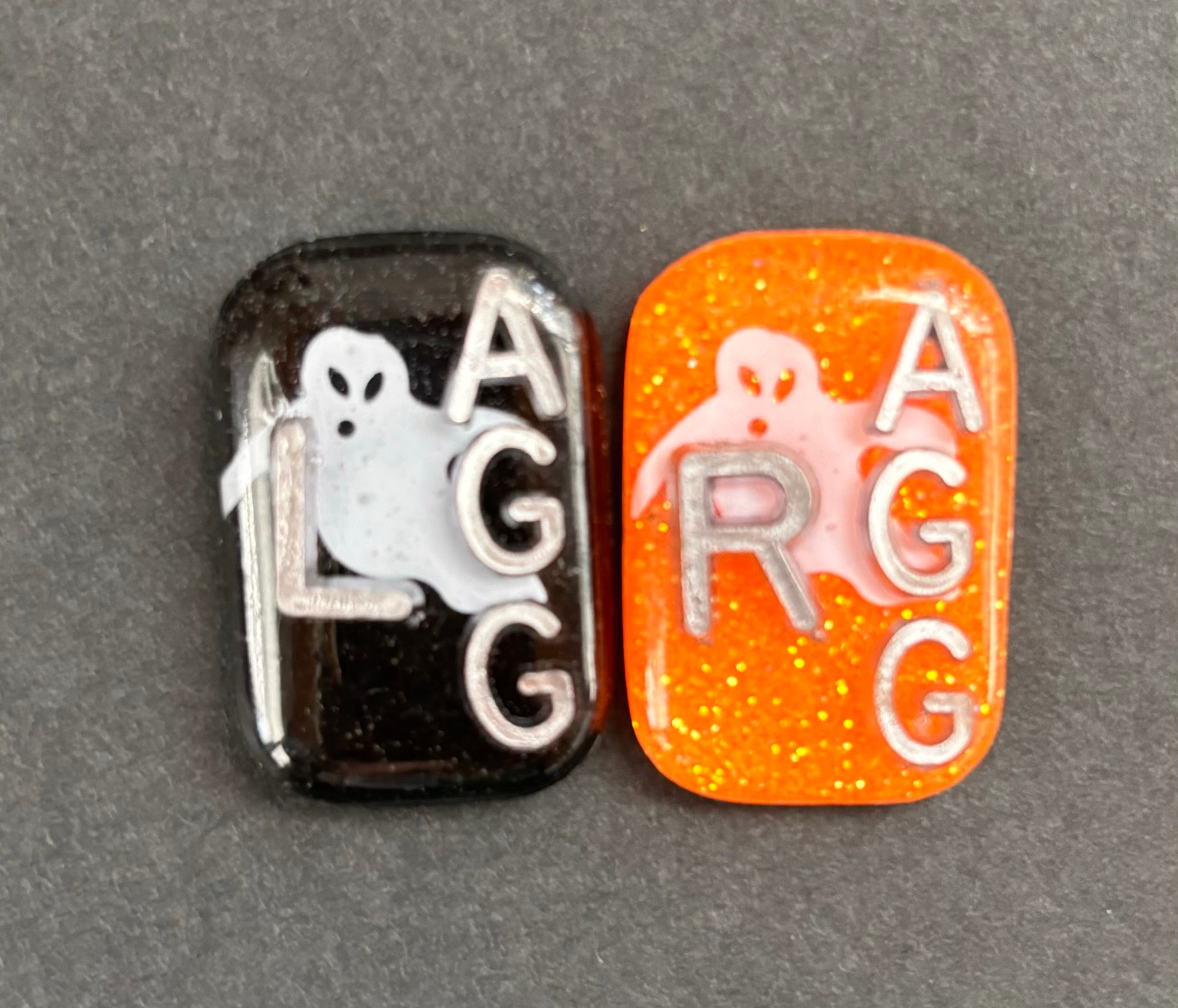 Ghost Xray Markers, With 2 or 3 Initials, small  Rectangle, Spooky, Casper, Halloween