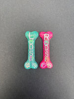 Bone Xray Markers With Paw Prints, With Initials, Colorful, Vertical