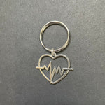 Heart W/ Heart Rhythm Key Chain, Heart, Medical, Gift