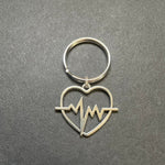 Heart W/ Heart Rhythm Key Chain, Heart, Medical, Gift