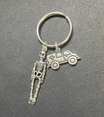 Ambulance Charm & Skeleton Key Chain, Radiology, Medical, Paramedic, Gift