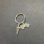 Ambulance & Caduceus Charm Key Chain, Paramedic, Medical, Gift