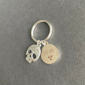 RT(R) Charm and Skull Key Chain, Radiology, Xray Tech, Gift