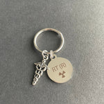 RT(R) Key Chain W/ Caduceus Charm, Radiology, Xray, Medical, Gift