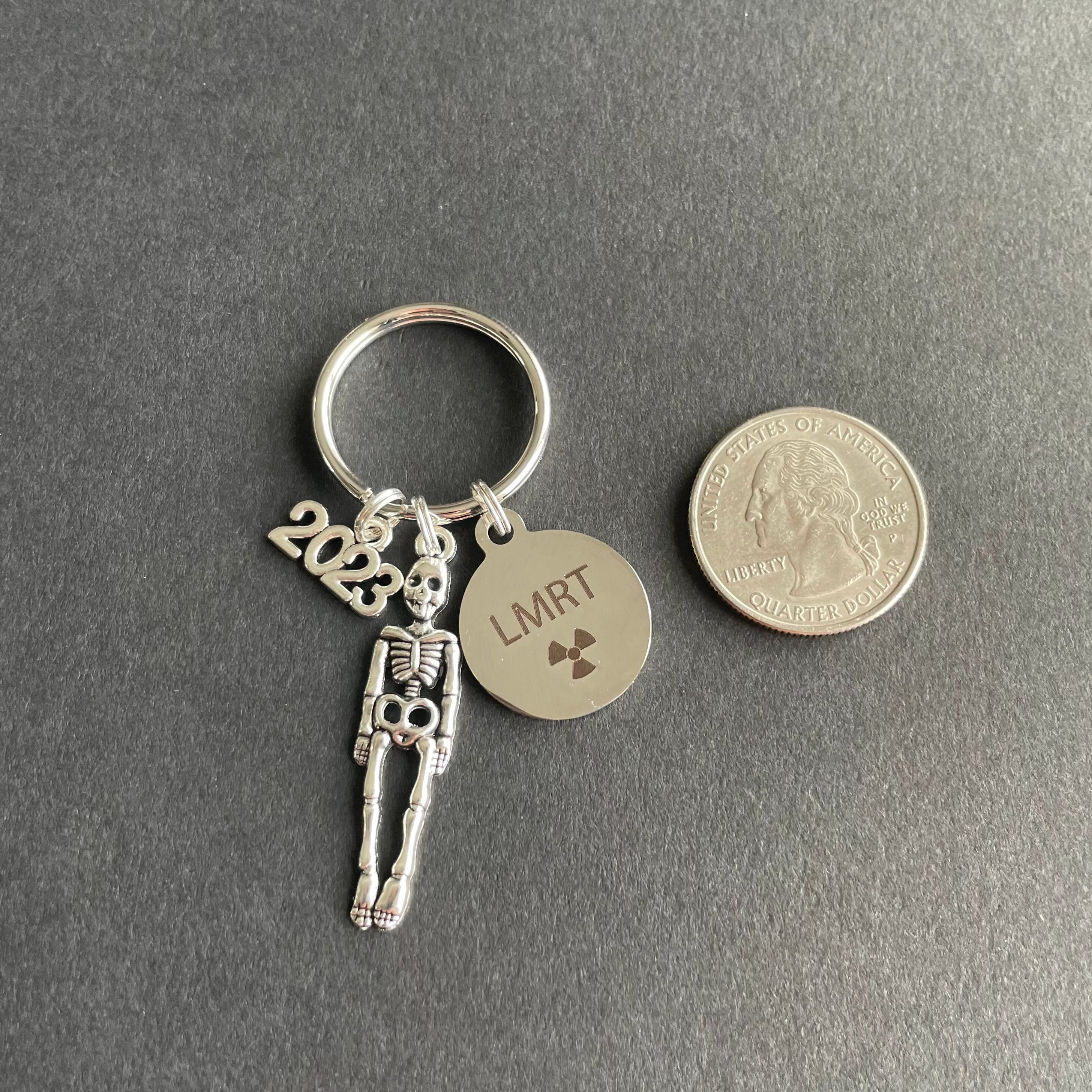 LMRT Skeleton Key Chain W/ Year, Radiology, Xray Tech, Gift