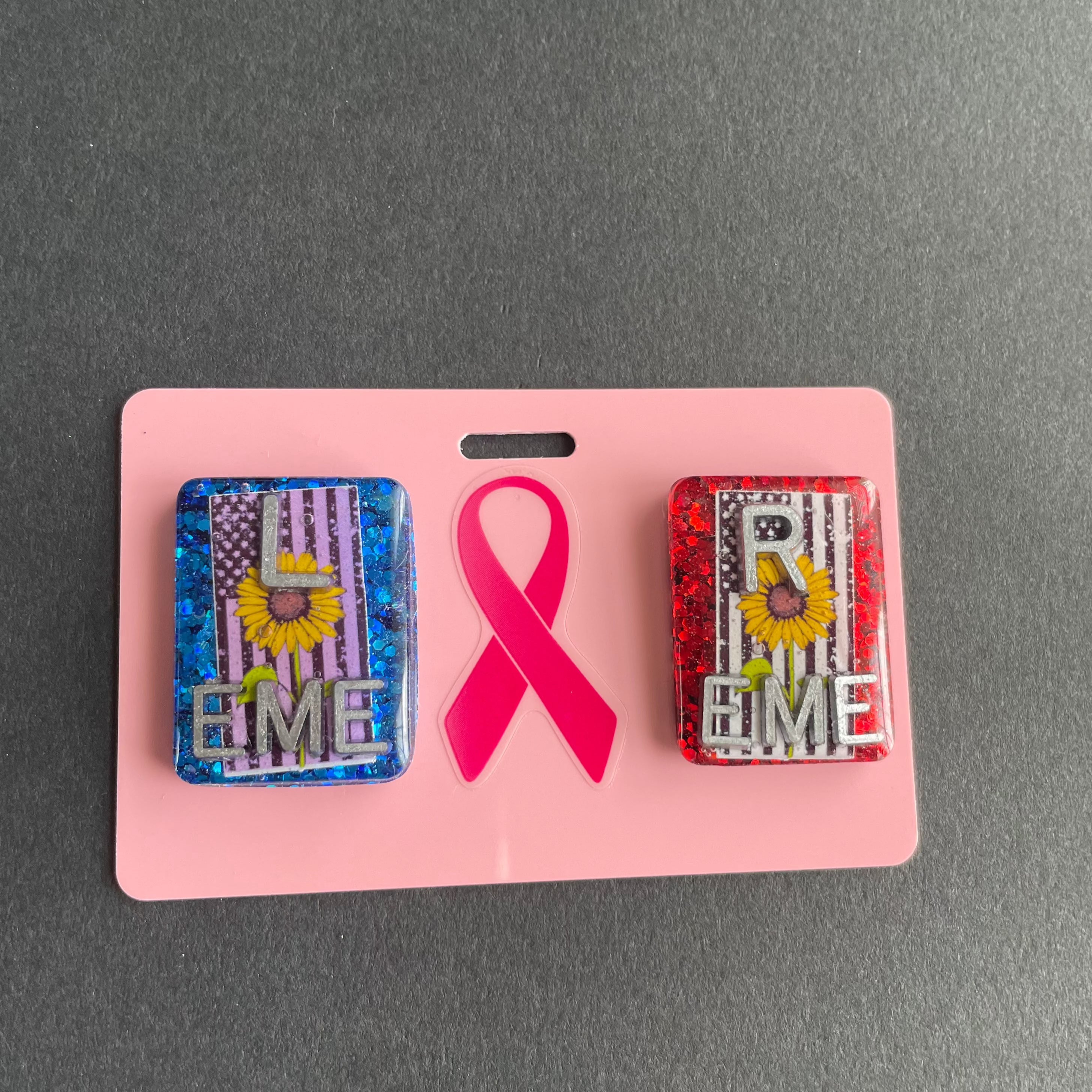 Breast Cancer Ribbon Xray Marker Holder, Breast Cancer, PVC, ID Badge