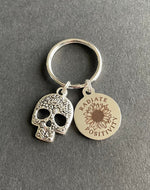 Radiate Positivity Skull Key Chain, Radiology, Xray Tech, Gift