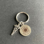 Radiate Positivity Key Chain W/ Caduceus Charm, Radiology, Healthcare, Medical, Gift